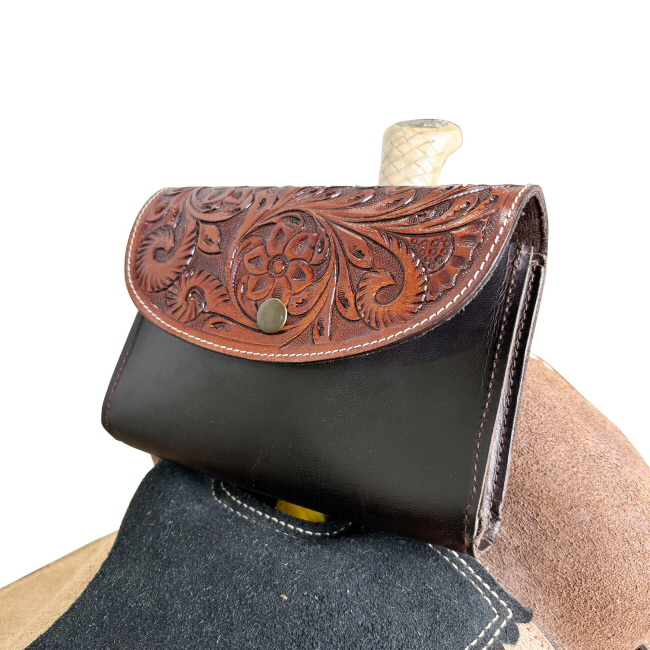 Showman Floral Leather Pommel Pouch #3