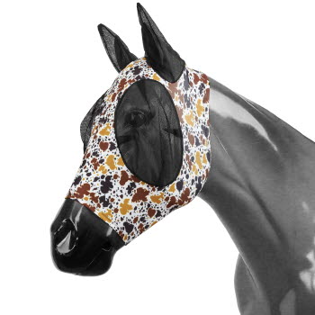 Showman Cow Print Lycra Fly Mask