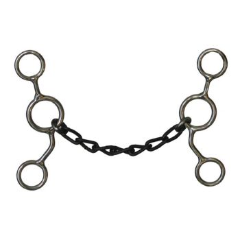 Showman stainless steel JR Cow-horse bit with 5" cheeks. 5" sweet iron chain mouth