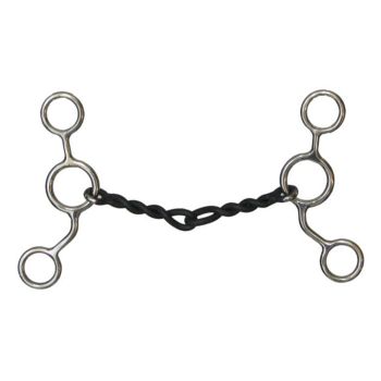 Showman stainless steel JR Cow-horse bit with 5" shanks. 5" sweet iron twisted mouth