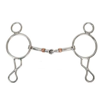 Showman stainless steel wonder gag bit with 5" copper roller snaffle mouth