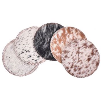 Salt and Pepper Cowhide Coasters - Sold Individually