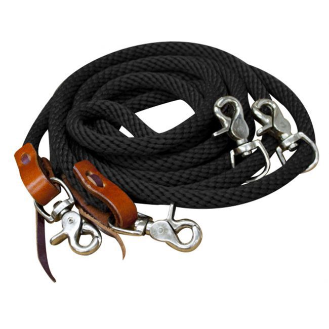 Showman 11 ft round braided nylon draw reins #2