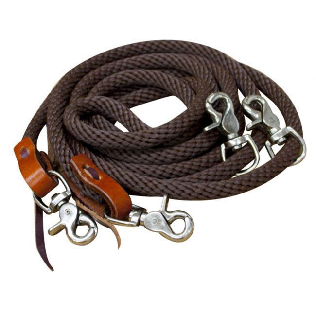 Showman 11 ft round braided nylon draw reins #3