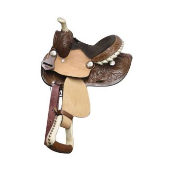 Double T Pony/ Youth Saddle with Round Skirt - 8 Inch