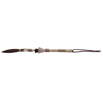 Showman 29" Braided rawhide quirt with horse hair and leather popper