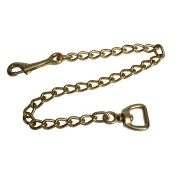 1" x 20" Brass lead chain with swivel