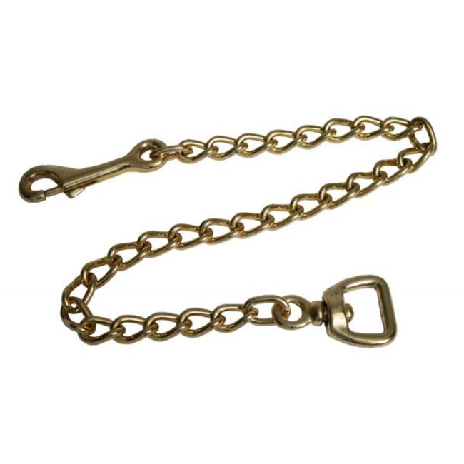 1" x 20" Brass lead chain with swivel