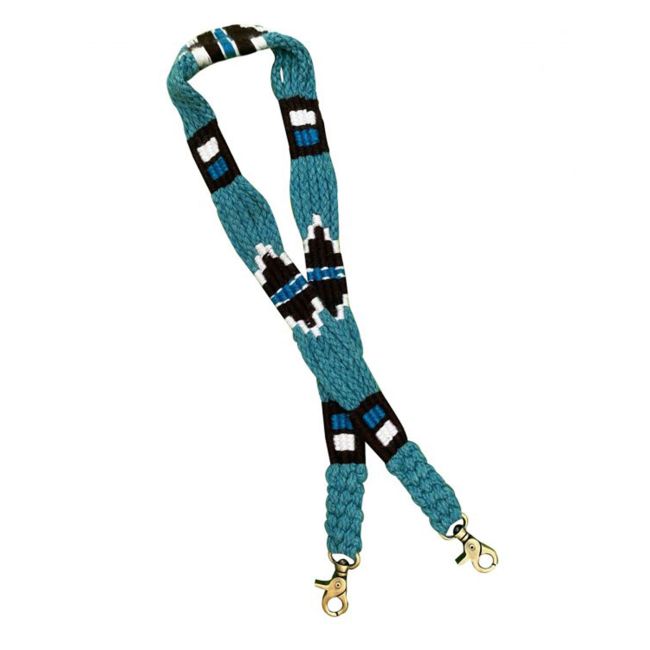 Showman Braided String Replacement Bag Strap - turquoise, black, and white