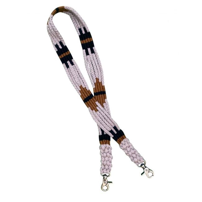 Showman Braided String Replacement Bag Strap - white and brown