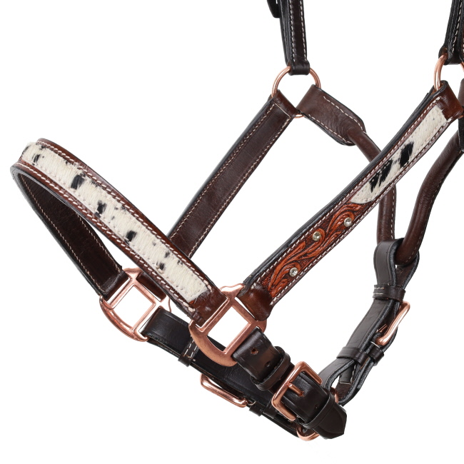 Showman Western Luxe Series Iris Leather Halter #2