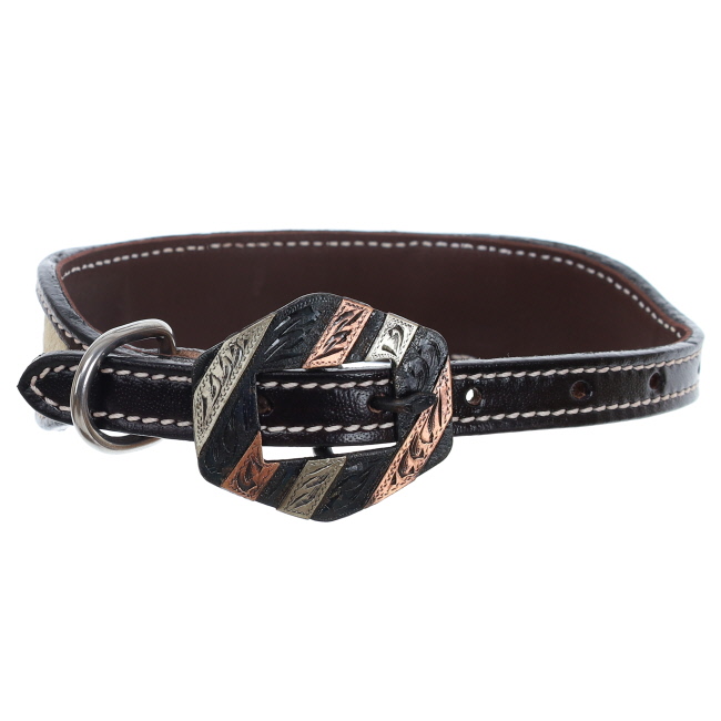 Showman FloraHide Leather Dog Collar #3