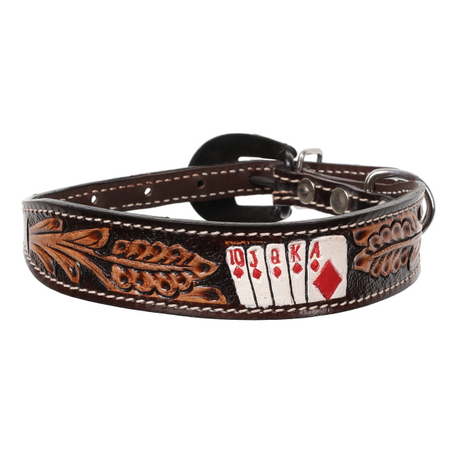 Showman Diamond Flush Leather Dog Collar #2