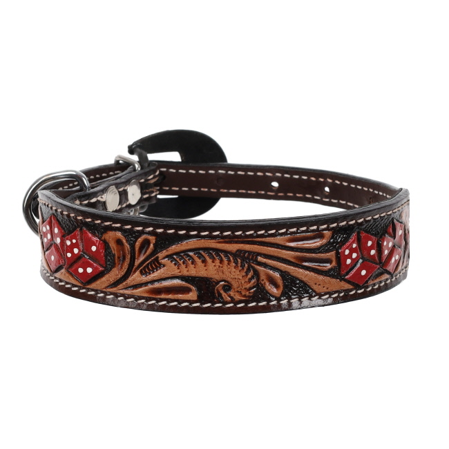 Showman Dice Leather Dog Collar #2