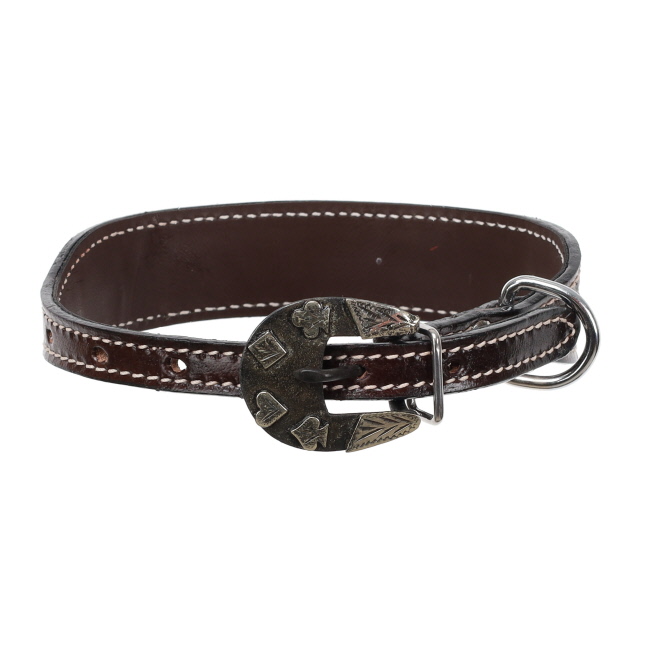 Showman Dice Leather Dog Collar #3