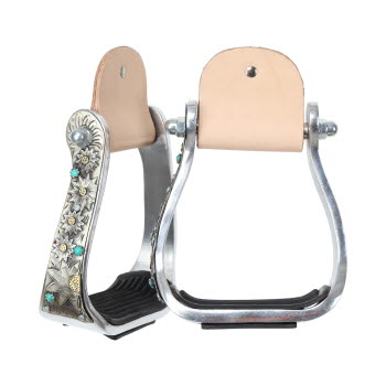 Showman Ironflower Aluminum Stirrups