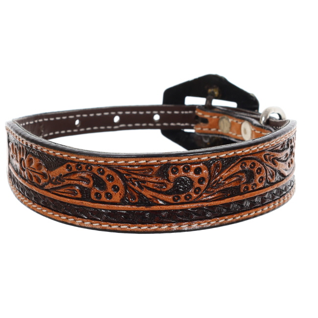 Showman Paisley Leather Dog Collar #2