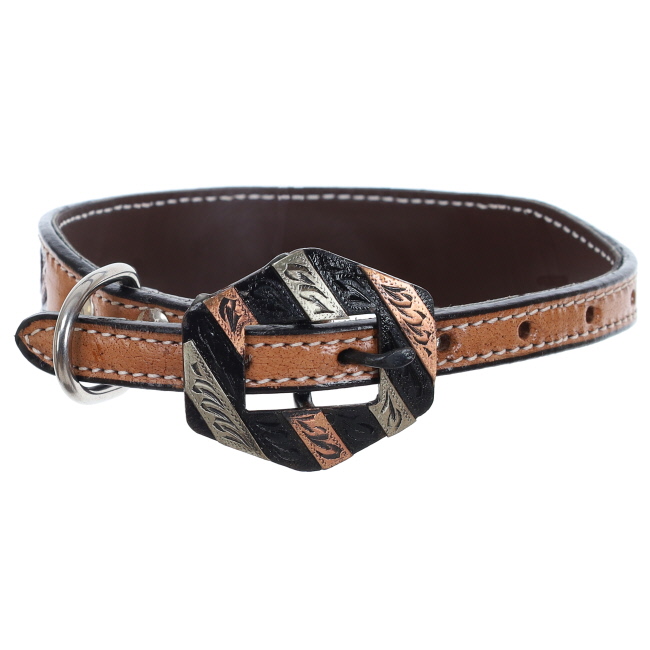 Showman Paisley Leather Dog Collar #3