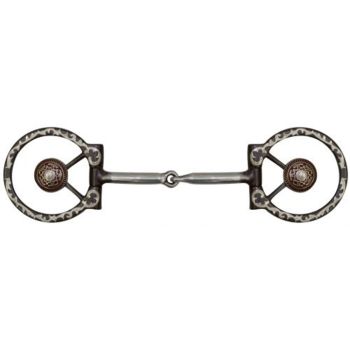 Showman 5" Brown Steel Concho Bit with Snaffle Mouth