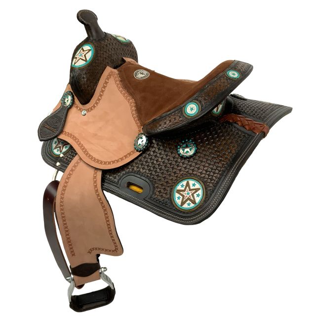 Double T Buckaroo Barrel Style Saddle Set - 12 Inch #2