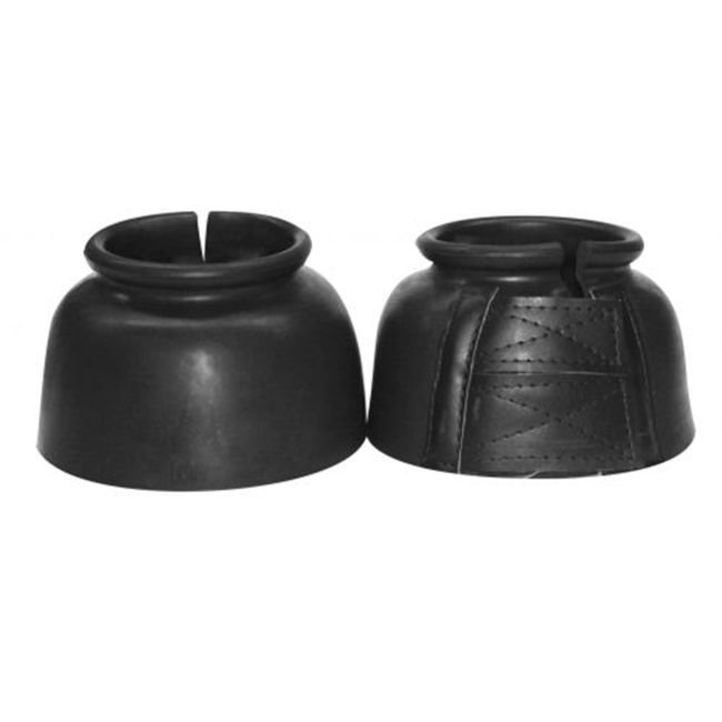 Showman Rubber Bell Boots with Double Velcro Closure #2