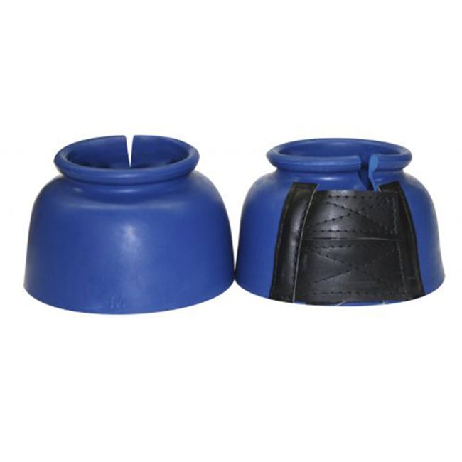 Showman Rubber Bell Boots with Double Velcro Closure #3