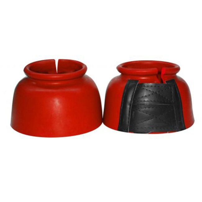 Showman Rubber Bell Boots with Double Velcro Closure #4