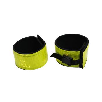 Showman Reflective Yellow Vinyl Neoprene Leg Bands - Sold in Pairs