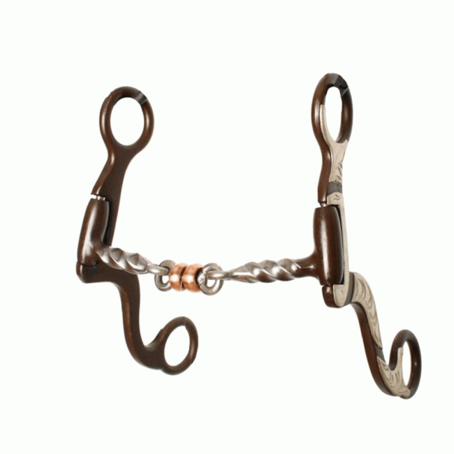 Showman 5" Brown Steel Twisted mouth with copper roller