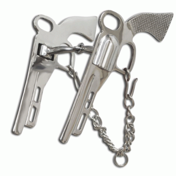 Showman 5" Stainless steel snaffle bit with pistol cheeks