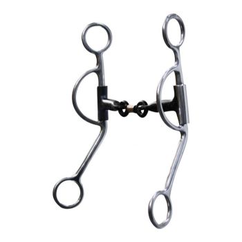 Showman stainless steel sweet iron training snaffle with copper wrapped dogbone 5-1/4" mouth and 7-3/4" cheek