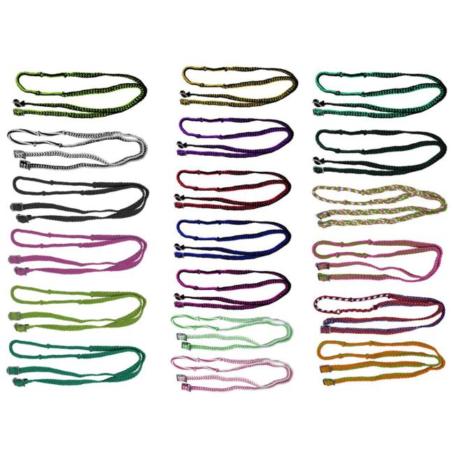 Showman 7' Braided Nylon Barrel Reins with Easy Grip Knots