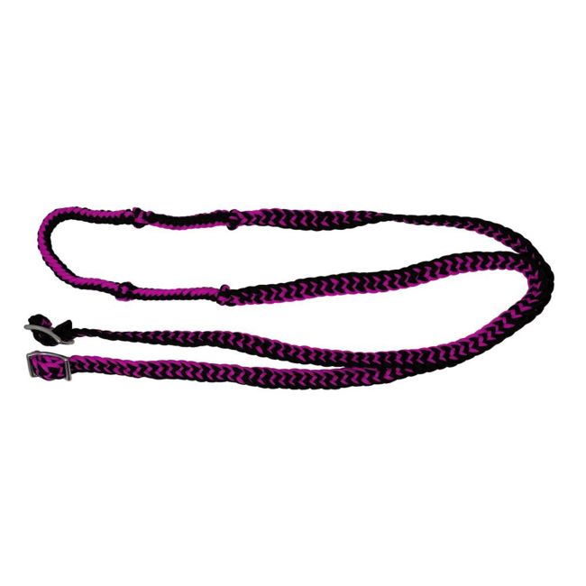 Showman 7' Braided Nylon Barrel Reins with Easy Grip Knots #5