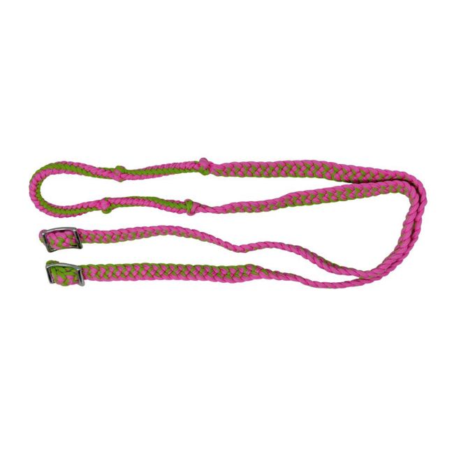 Showman 7' Braided Nylon Barrel Reins with Easy Grip Knots #13