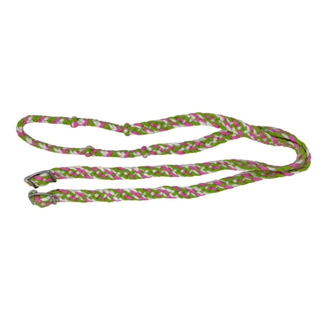 Showman 7' Braided Nylon Barrel Reins with Easy Grip Knots #15