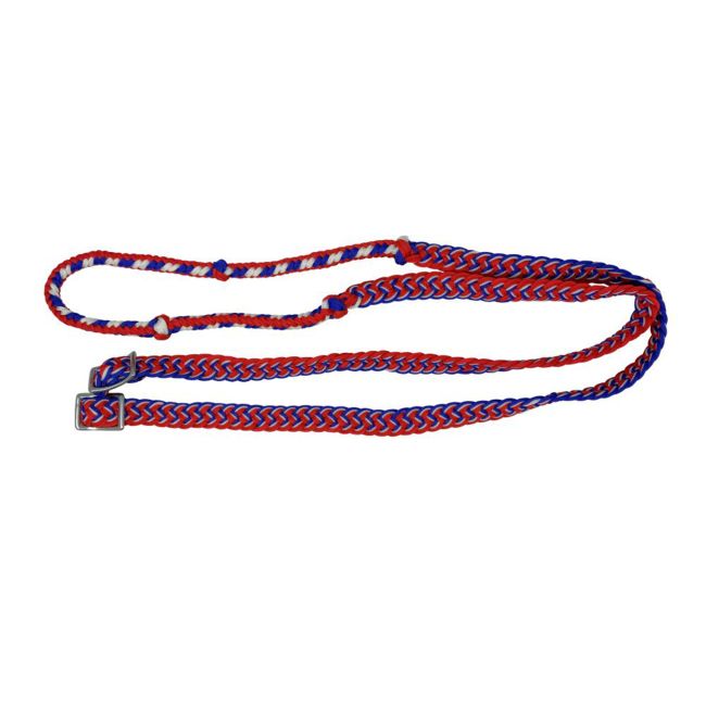 Showman 7' Braided Nylon Barrel Reins with Easy Grip Knots #17