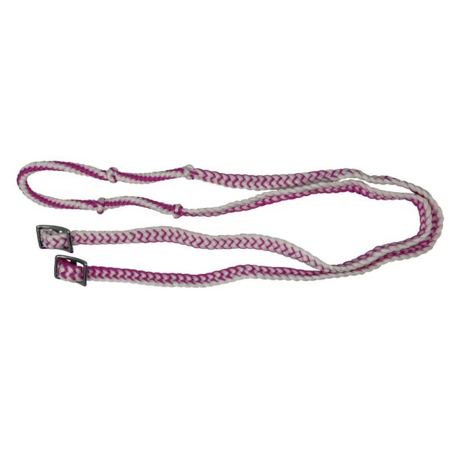 Showman 7' Braided Nylon Barrel Reins with Easy Grip Knots #20