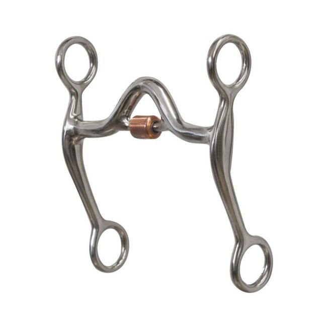 Showman stainless steel curb bit with copper roller port