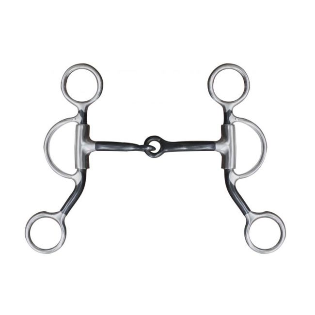 Showman stainless steel swivel snaffle bit with 5" sweet iron mouth