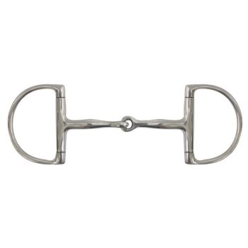 Showman stainless steel D-ring bit with 5" snaffle mouth and large 4" cheeks