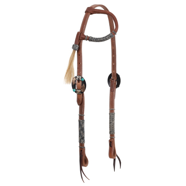 Showman Argentina Cow Leather Smoky Rawhide One Ear Headstall