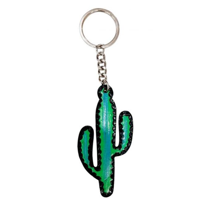 Showman 2-1&#47;2" H x 2-1&#47;2" W Cut-Out leather Cactus keychain