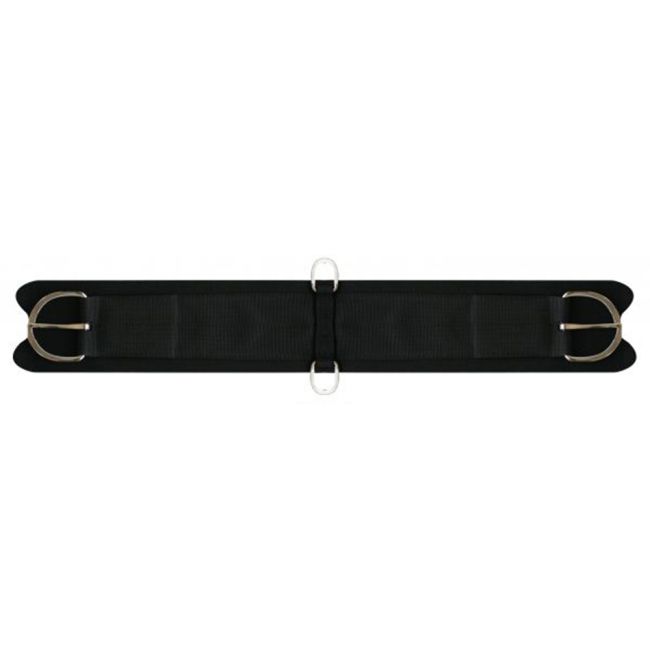 Showman felt girth with neoprene center. Girth comes complete with flat stainless steel hardware