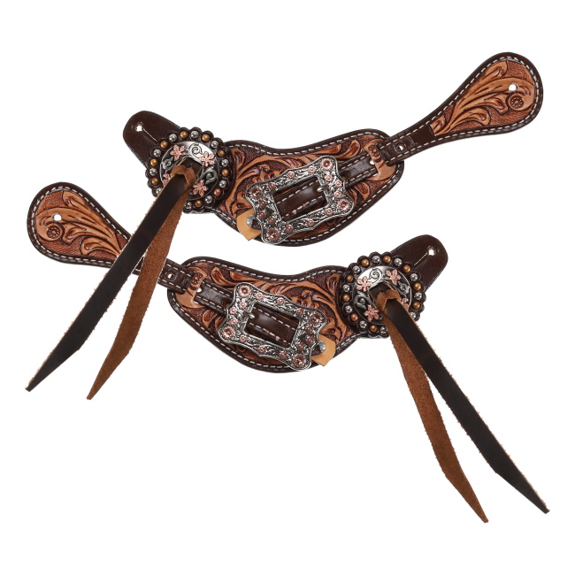 Showman Ladie's Argentina Cow Leather Tumbleweed Spur Strap