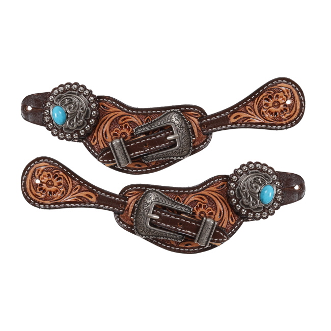 Showman Ladie's Argentina Cow Leather Canyon Blue's Spur Strap