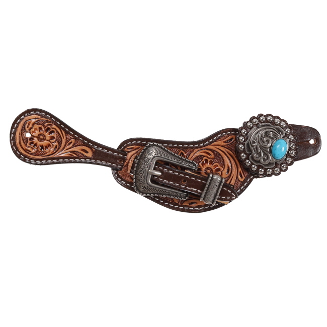 Showman Ladie's Argentina Cow Leather Canyon Blue's Spur Strap #2