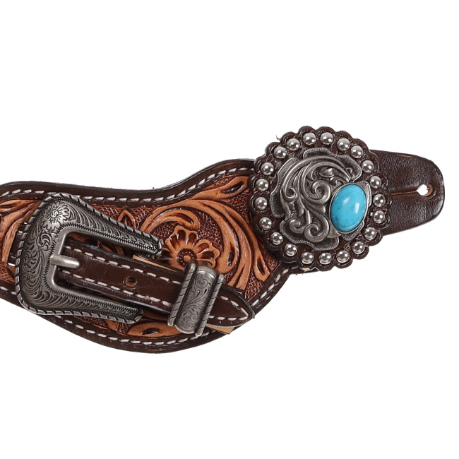 Showman Ladie's Argentina Cow Leather Canyon Blue's Spur Strap #3