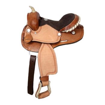 12" Double T Round Skirt Youth Saddle with Suede Leather Seat