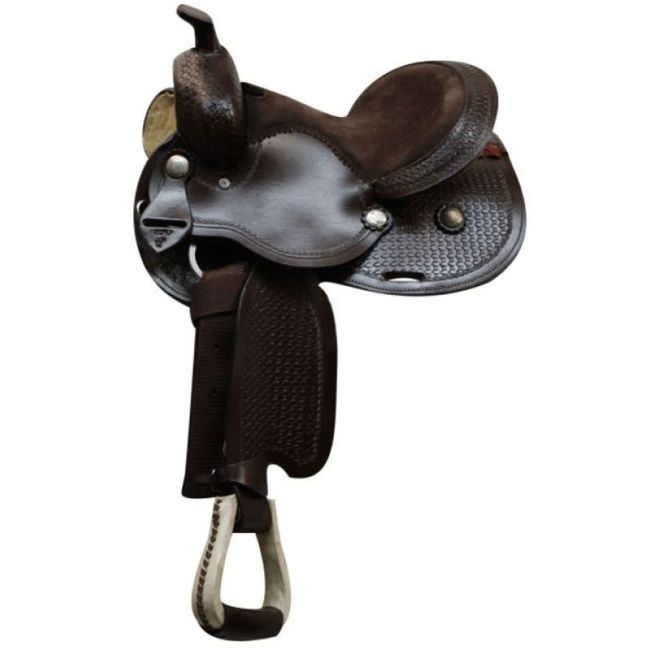 Economy Western Saddle with Basketweave Tooling - 12 Inch #3