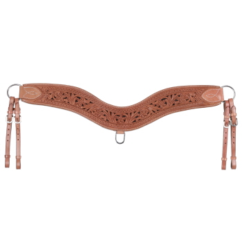 Showman Floral tooled leather tripping collar